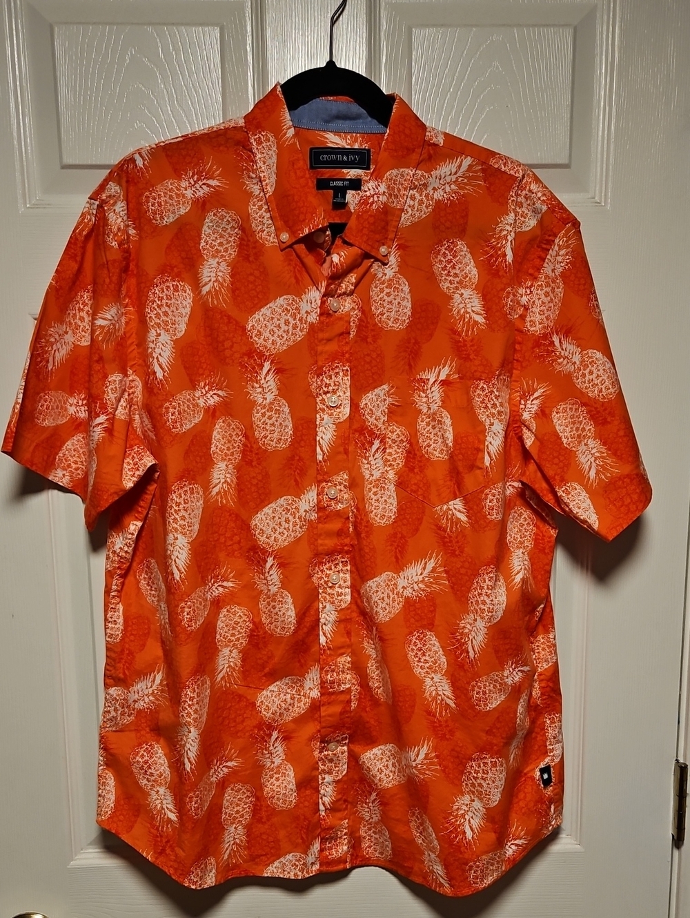 Crown & Ivy Pineapple-Print Short-Sleeve Shirt